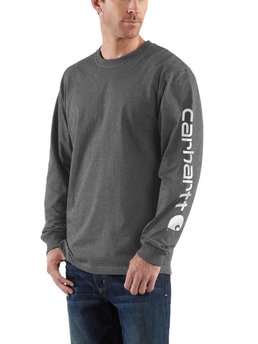 Carhartt Loose Fit Heavyweight Long Sleeve Logo Tee - Image 10