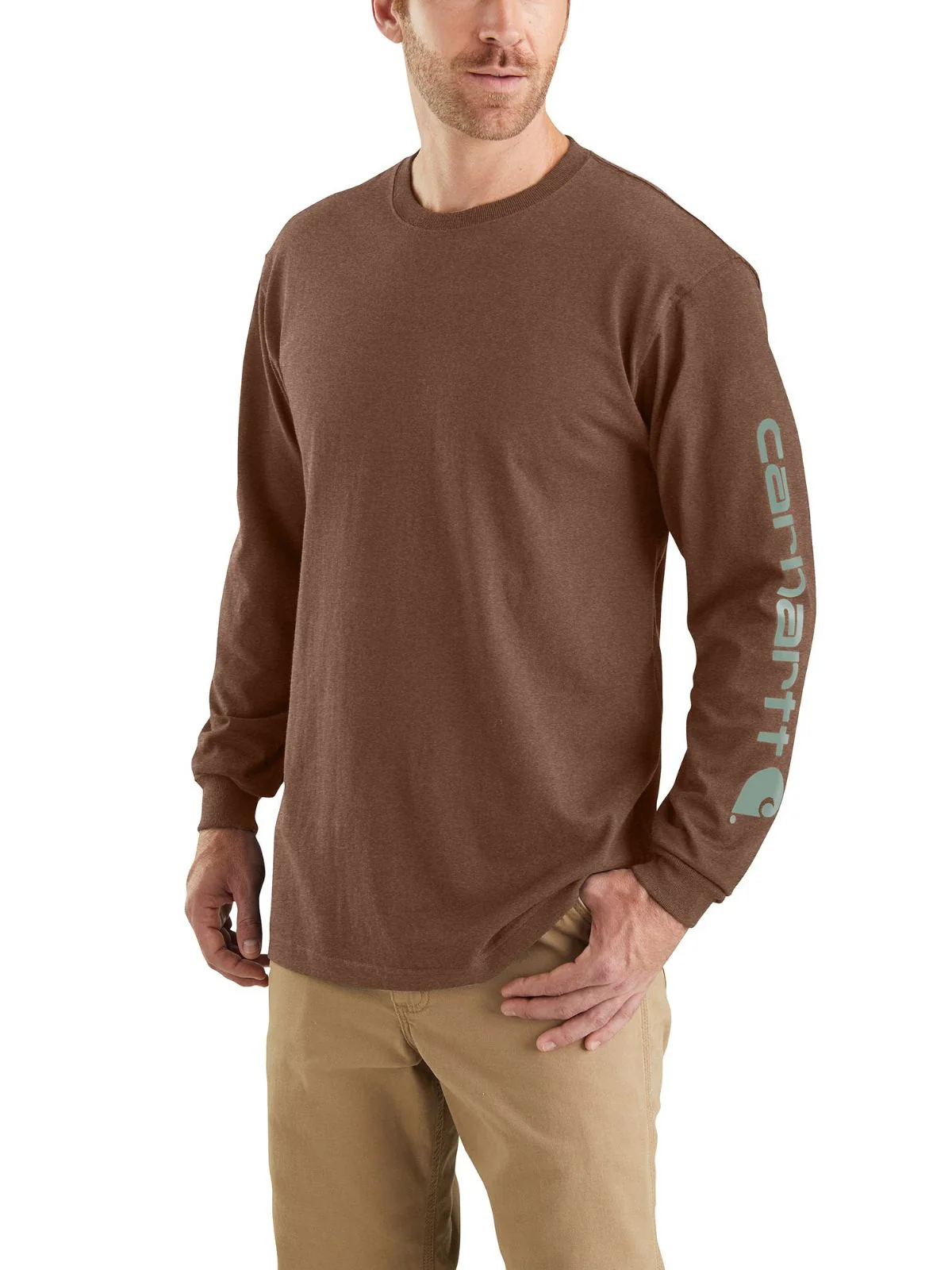 Carhartt Loose Fit Heavyweight Long Sleeve Logo Tee - Image 13