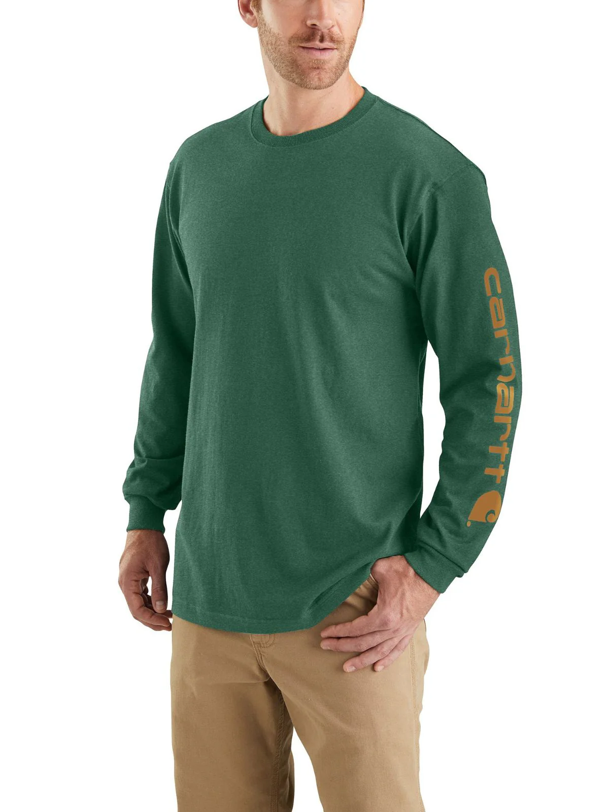 Carhartt Loose Fit Heavyweight Long Sleeve Logo Tee - Image 4