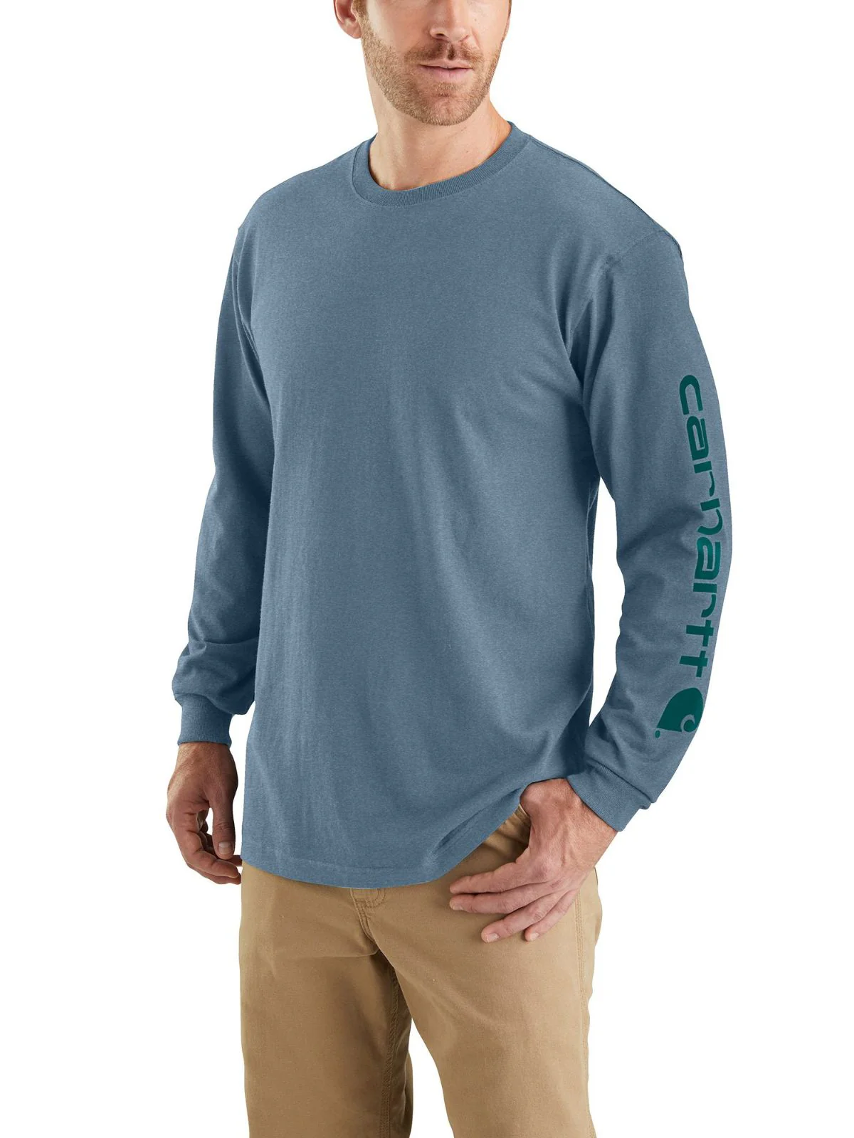 Carhartt Loose Fit Heavyweight Long Sleeve Logo Tee - Image 5