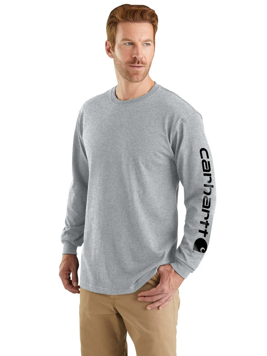 Carhartt Loose Fit Heavyweight Long Sleeve Logo Tee - Image 8