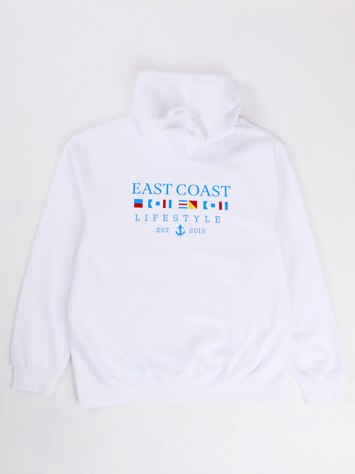 East Coast Lifestyle Boat Flags Back Hoodie - Image 3