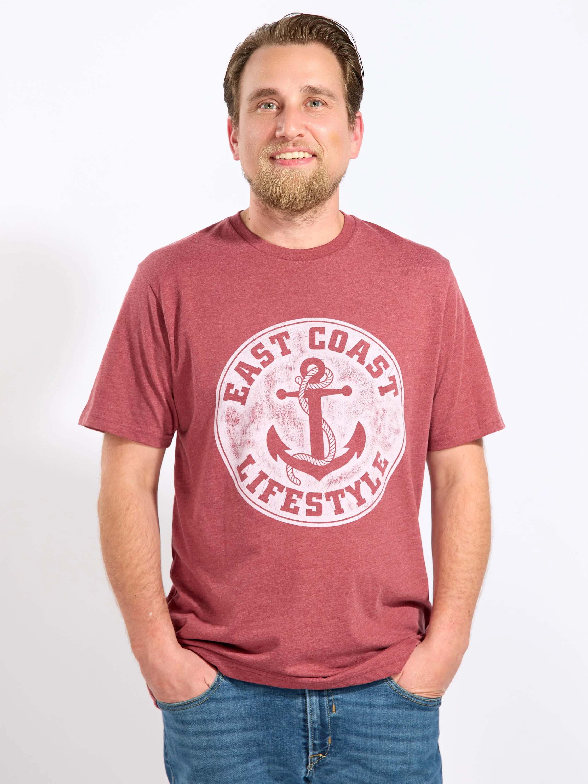 East Coast Lifestyle Distressed Anchor Logo Tee - Image 10