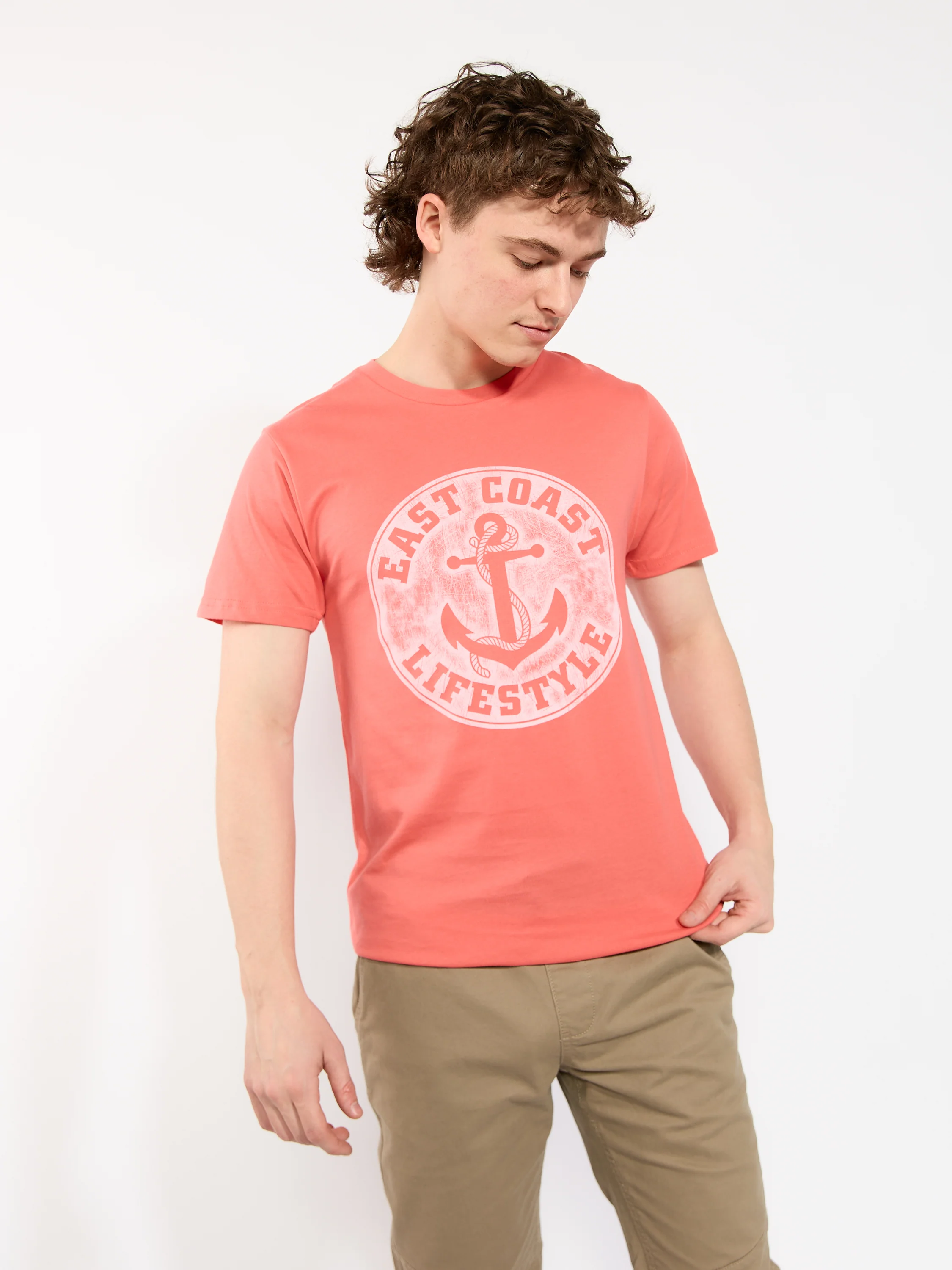 East Coast Lifestyle Distressed Anchor Logo Tee - Image 13