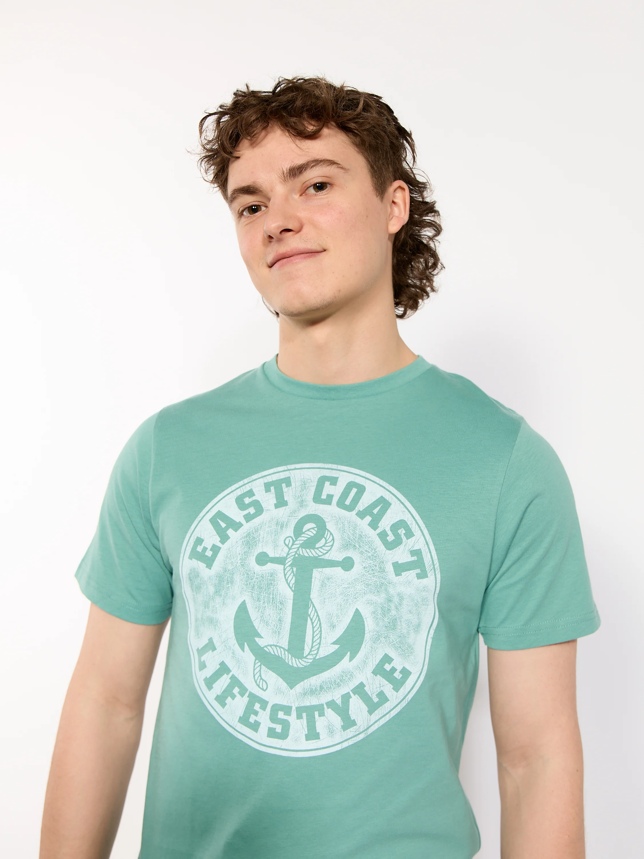 East Coast Lifestyle Distressed Anchor Logo Tee - Image 8