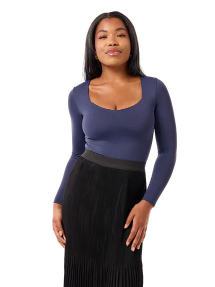 Second Skin Samantha Sweetheart Long Sleeve Bodysuit - Image 4